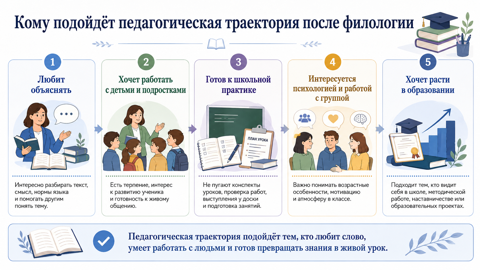 Кому подойдёт педагогическая траектория после филологии